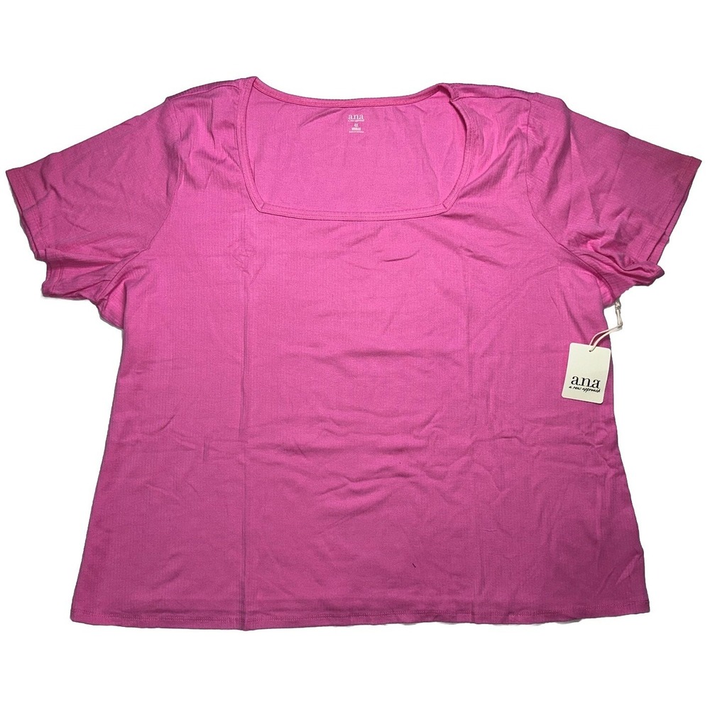 ANA Square Neck Shirt Women's Plus Size 4X Pink New